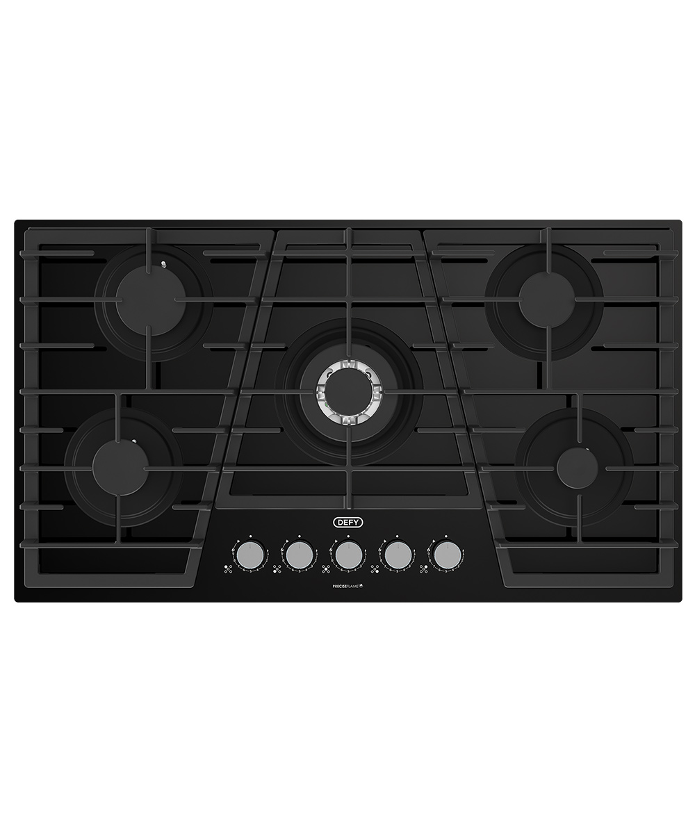 Defy Gemini 5 Burner Black Gas Hob