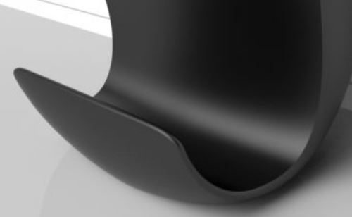 Close view of the curved base of the Godin Cobra