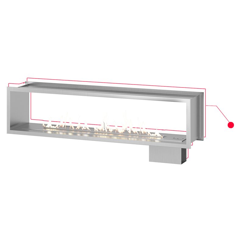 SAFire See Through Linear firebox in stainless steel